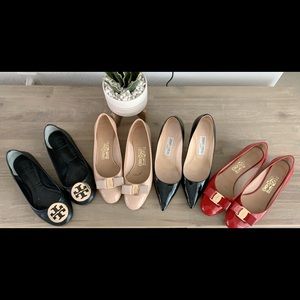 Luxury shoes Ferragamo, Jimmy Choo and Tory Burch